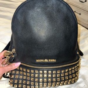 Rhea Studded Pebbled Leather Backpack